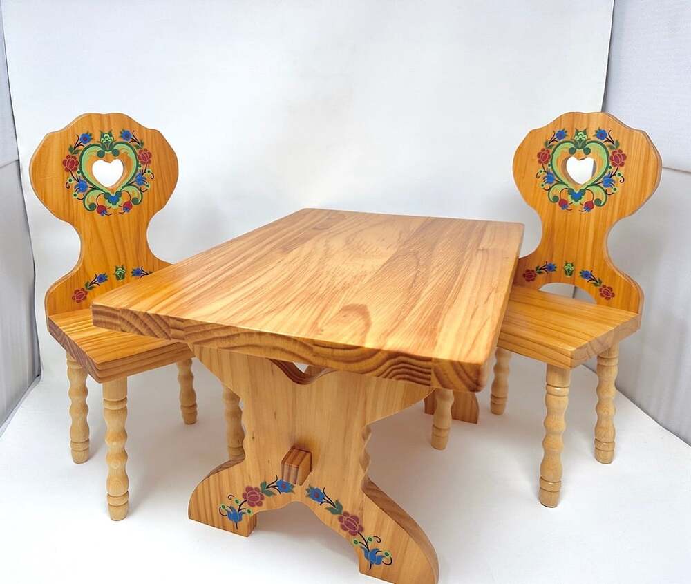 American Girl Kirsten Folk-Painted Trestle Table & Chair Set Special Edition ‘08
